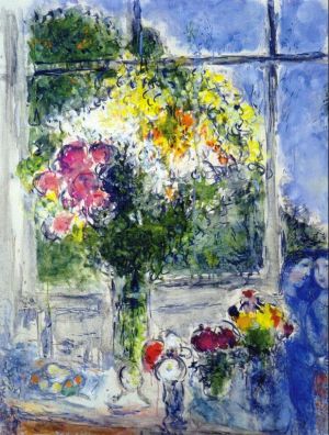 马克·夏加尔的当代艺术作品《艺术家工作室的窗户》