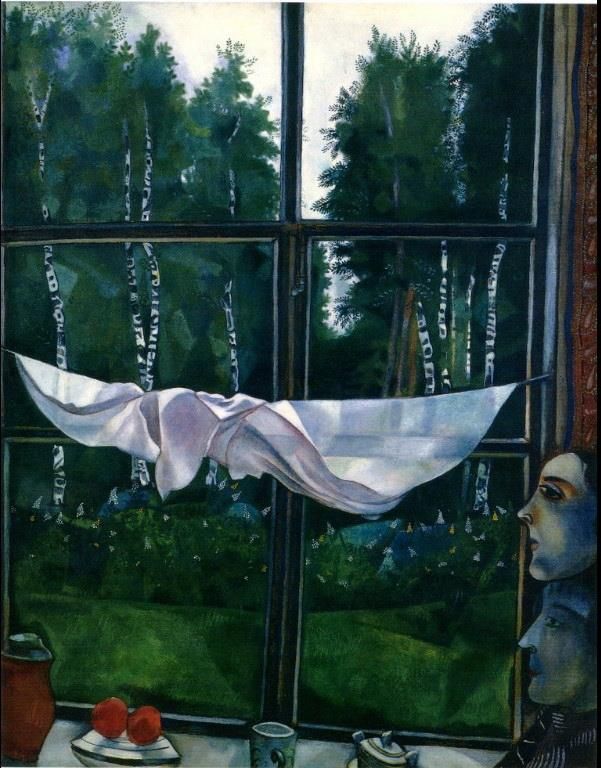 马克·夏加尔 当代各类绘画作品 -  《乡村之窗》
