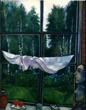 马克·夏加尔的当代艺术作品《乡村之窗》
