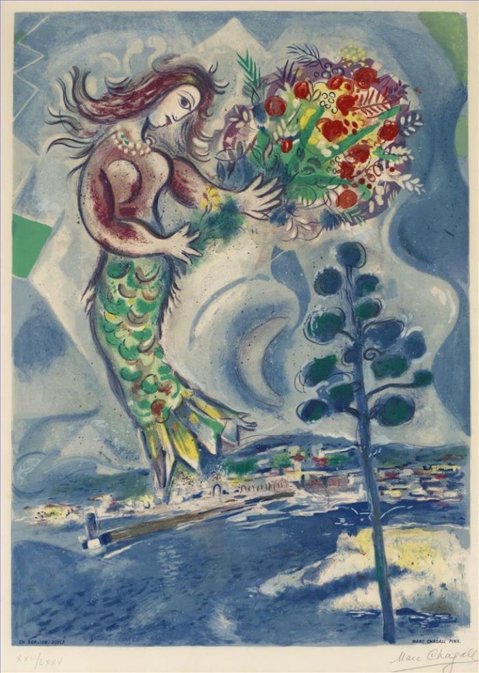 马克·夏加尔 当代各类绘画作品 -  《海上美女》