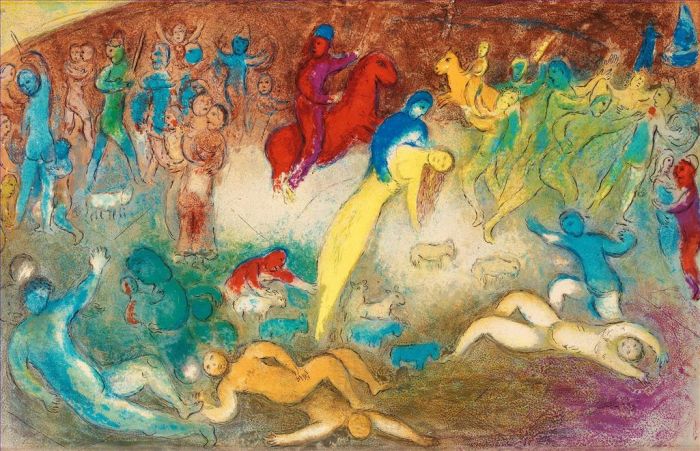 马克·夏加尔 当代各类绘画作品 -  《水中裸体》