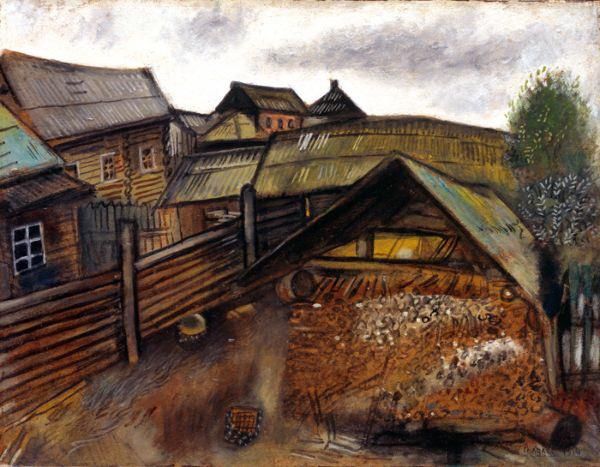 马克·夏加尔 当代各类绘画作品 -  《1914年维捷布斯克的街道》