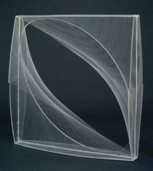 诺姆·加博的当代艺术作品《线型装置编号一,1943》