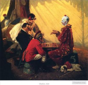 诺曼·珀西瓦尔·洛克威尔的当代艺术作品《跳棋》