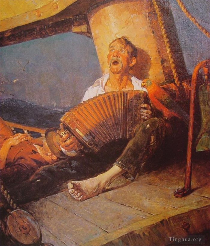 诺曼·珀西瓦尔·洛克威尔 当代油画作品 -  《甜蜜的家1923》