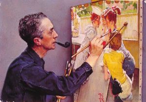 诺曼·珀西瓦尔·洛克威尔的当代艺术作品《诺曼·洛克威尔画苏打混蛋的肖像,1953》