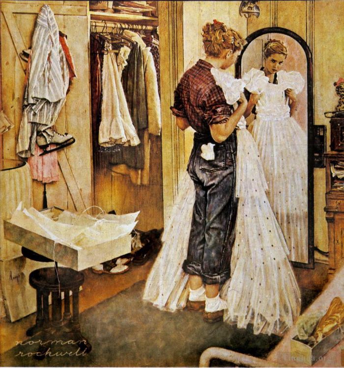 诺曼·珀西瓦尔·洛克威尔 当代各类绘画作品 -  《裙子》
