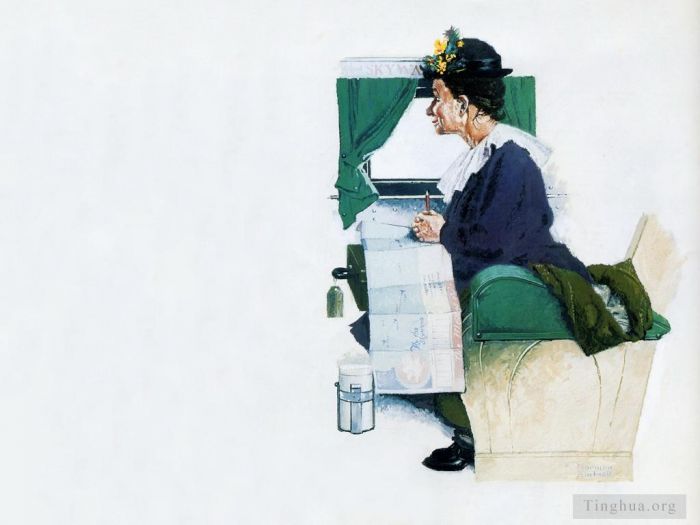 诺曼·珀西瓦尔·洛克威尔 当代各类绘画作品 -  《飞机旅行》