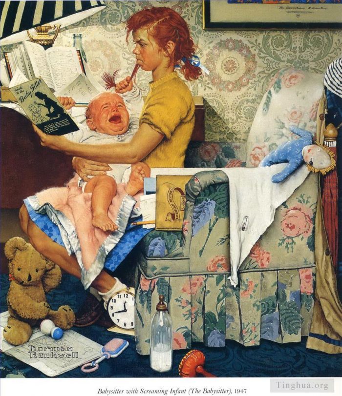 诺曼·珀西瓦尔·洛克威尔 当代各类绘画作品 -  《保姆》