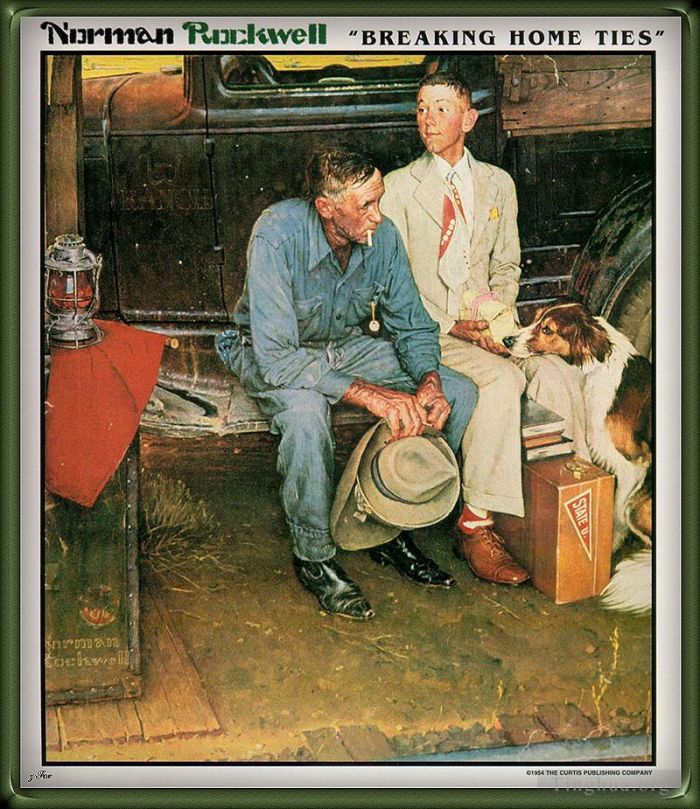 诺曼·珀西瓦尔·洛克威尔 当代各类绘画作品 -  《断绝家庭联系,1954》