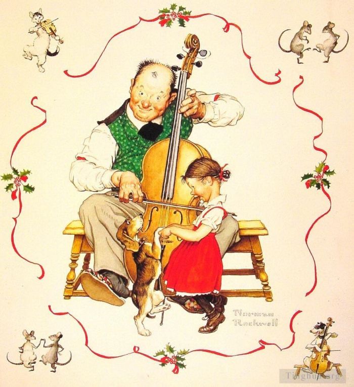 诺曼·珀西瓦尔·洛克威尔 当代各类绘画作品 -  《圣诞舞会,1950》