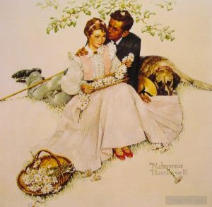 诺曼·珀西瓦尔·洛克威尔的当代艺术作品《花儿娇艳,1955》