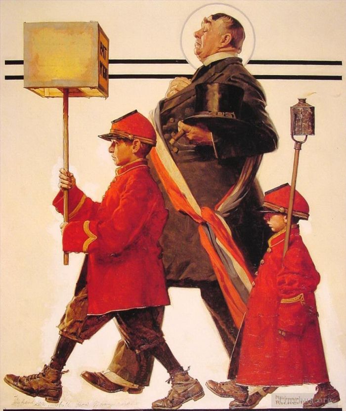 诺曼·珀西瓦尔·洛克威尔 当代各类绘画作品 -  《1924年游行》