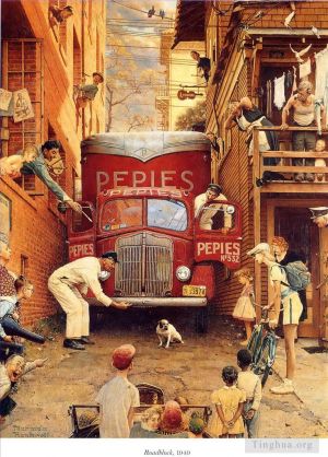 诺曼·珀西瓦尔·洛克威尔的当代艺术作品《路障》