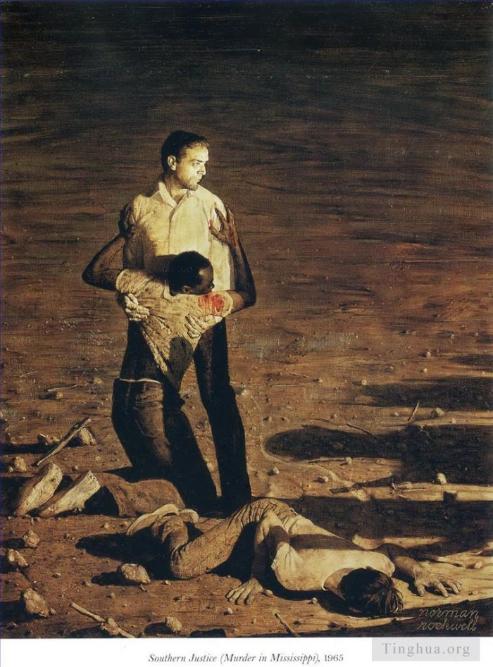 诺曼·珀西瓦尔·洛克威尔 当代各类绘画作品 -  《1965,年密西西比州南方司法谋杀案》