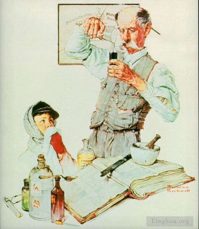诺曼·珀西瓦尔·洛克威尔 当代各类绘画作品 -  《药剂师》
