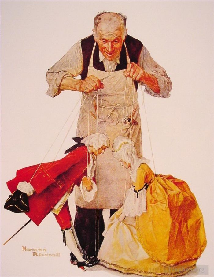诺曼·珀西瓦尔·洛克威尔 当代各类绘画作品 -  《傀儡师,1932》