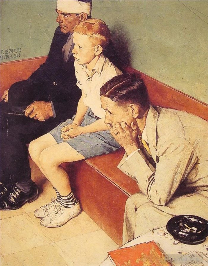 诺曼·珀西瓦尔·洛克威尔 当代各类绘画作品 -  《候车室》