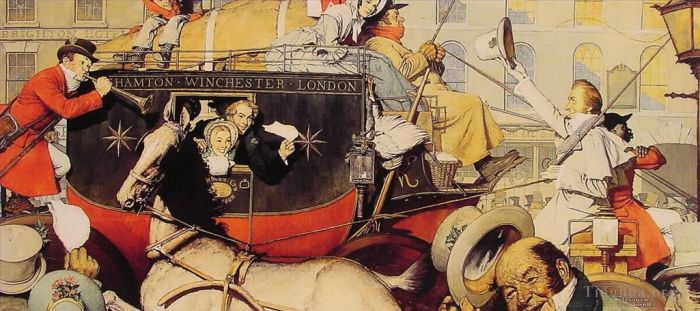 诺曼·珀西瓦尔·洛克威尔 当代各类绘画作品 -  《温彻斯特驿站马车》