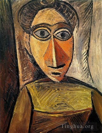 巴勃罗·毕加索 当代油画作品 -  《女性胸围,1907》