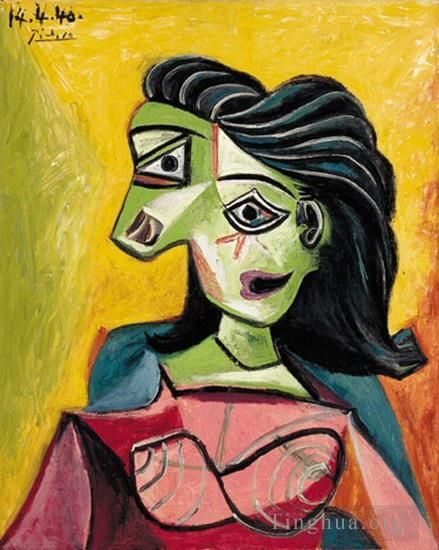 巴勃罗·毕加索 当代油画作品 -  《女性胸围,1940》