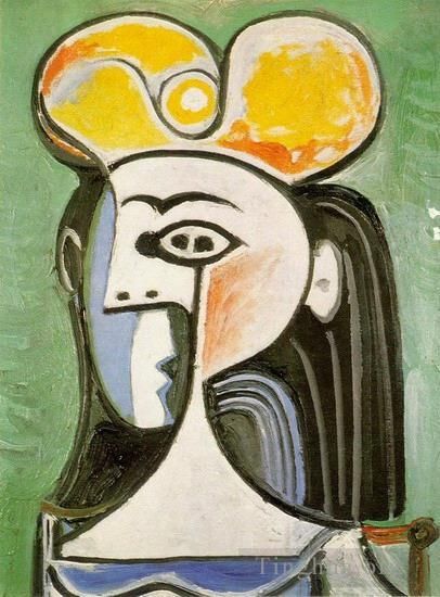 巴勃罗·毕加索 当代油画作品 -  《女性胸围,1955》