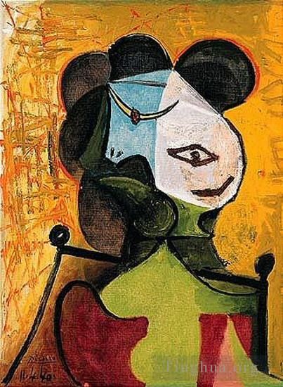 巴勃罗·毕加索 当代油画作品 -  《女性胸围,1960》