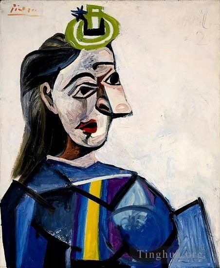 巴勃罗·毕加索 当代油画作品 -  《多拉·玛尔,(Dora,Maar),的女性胸围,1941》