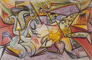 巴勃罗·毕加索的当代艺术作品《金牛斗牛课程,3,1934》