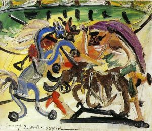 巴勃罗·毕加索的当代艺术作品《金牛斗牛课程,4,1934》
