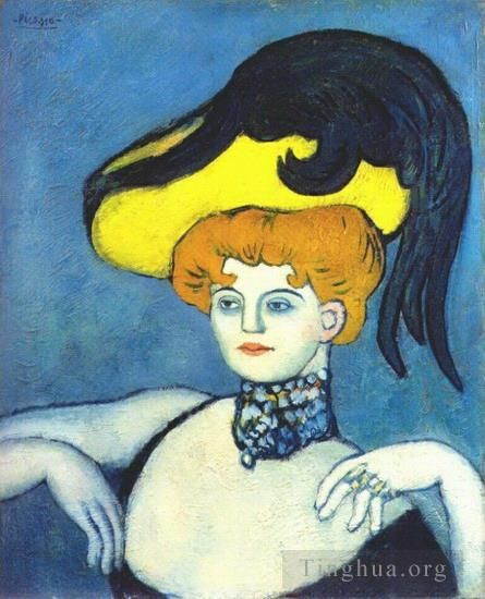 巴勃罗·毕加索 当代油画作品 -  《珠宝名媛,1901》
