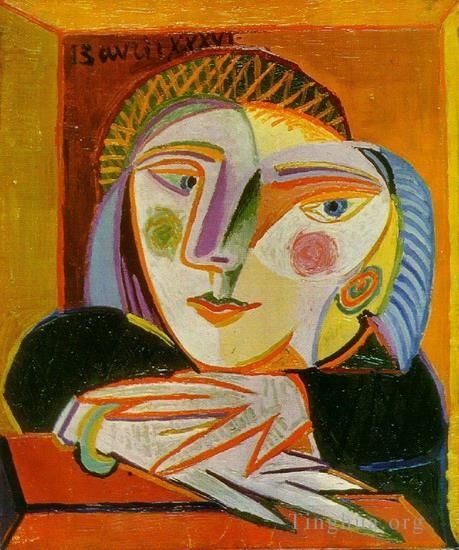 巴勃罗·毕加索 当代油画作品 -  《《Femme,a,la,fenetre》玛丽·泰蕾兹,1936》