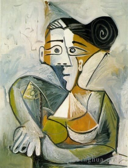 巴勃罗·毕加索 当代油画作品 -  《女人阿西,1938》