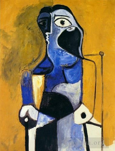 巴勃罗·毕加索 当代油画作品 -  《女人阿西,1960》