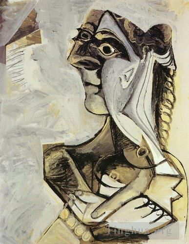 巴勃罗·毕加索 当代油画作品 -  《杰奎琳女士,1971》