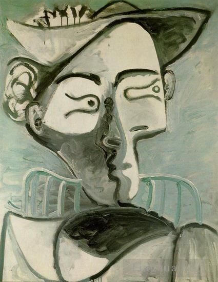 巴勃罗·毕加索 当代油画作品 -  《开头的女人,1962》