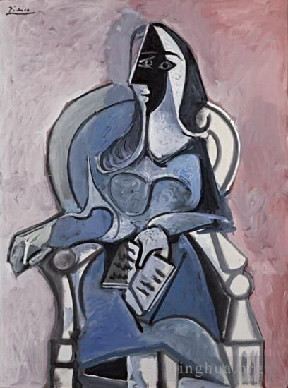 巴勃罗·毕加索 当代油画作品 -  《1960,年的女人,II,1960》