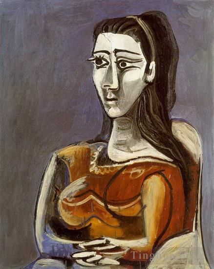 巴勃罗·毕加索 当代油画作品 -  《杰奎琳的女人,1962》