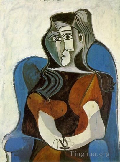 巴勃罗·毕加索 当代油画作品 -  《杰奎琳二世的女人,1962》