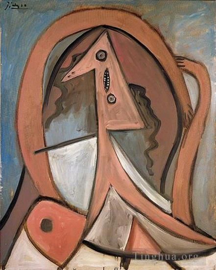 巴勃罗·毕加索 当代油画作品 -  《女人阿塞1923》