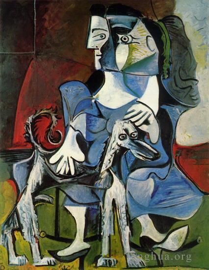 巴勃罗·毕加索 当代油画作品 -  《杰奎琳·阿维克·卡布尔的女人,1962》