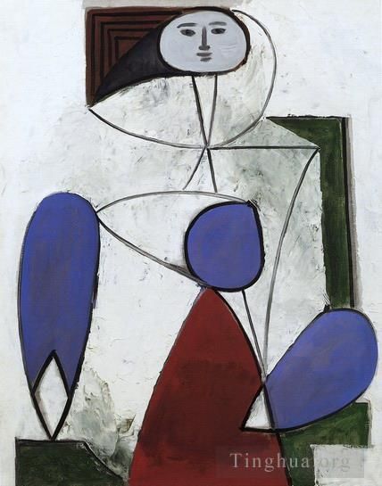 巴勃罗·毕加索 当代油画作品 -  《一个女人,1932》