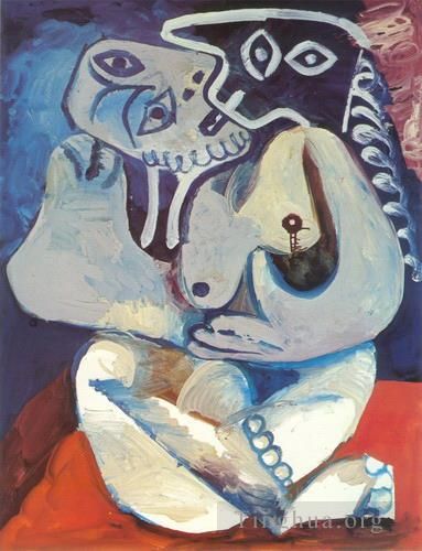 巴勃罗·毕加索 当代油画作品 -  《幸福的女人,1971》