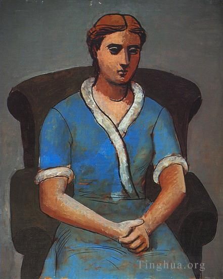 巴勃罗·毕加索 当代油画作品 -  《奥尔加的女人,1922》