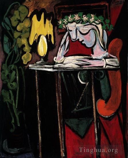 巴勃罗·毕加索 当代油画作品 -  《女受礼者玛丽·特蕾莎·沃尔特,1934》