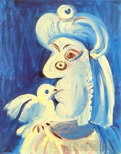 巴勃罗·毕加索 当代油画作品 -  《女人与女人,1971》