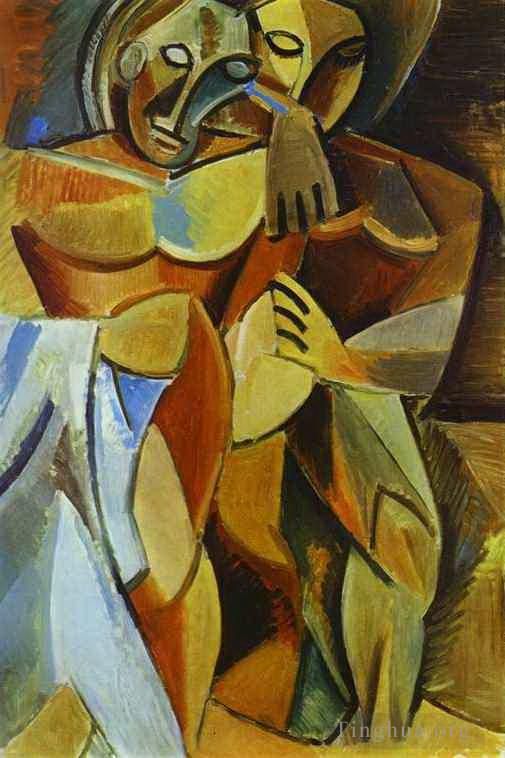 巴勃罗·毕加索 当代油画作品 -  《友谊1908》