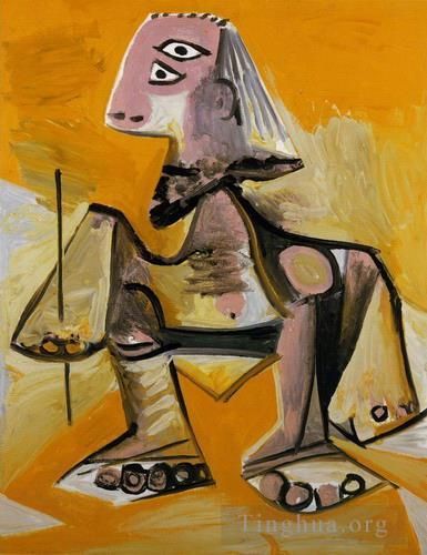 巴勃罗·毕加索 当代油画作品 -  《男士,1971》