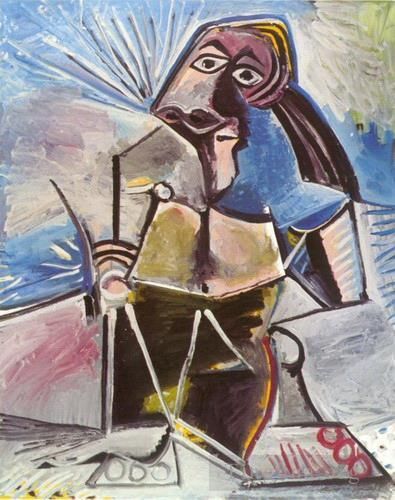 巴勃罗·毕加索 当代油画作品 -  《男士阿西斯,1971》