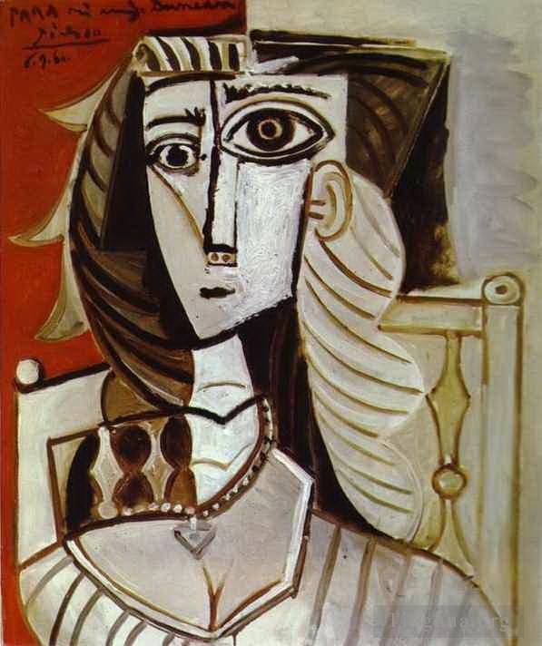 巴勃罗·毕加索 当代油画作品 -  《杰奎琳,1960》